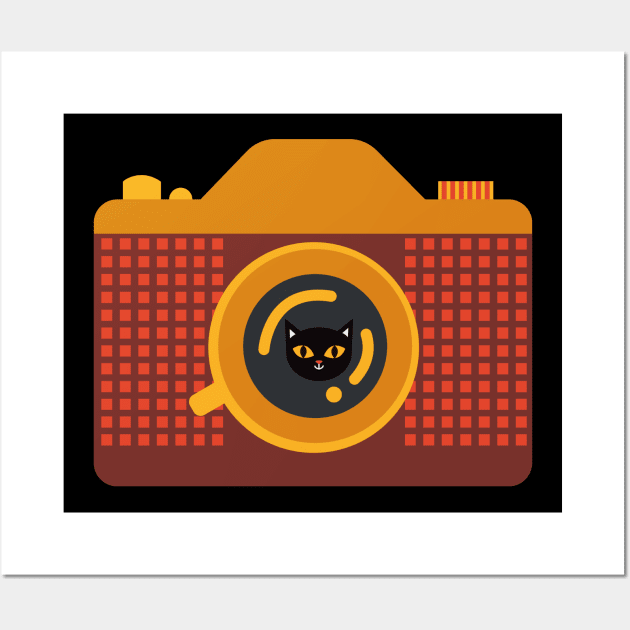 Retro Cat with Camera Wall Art by MalibuSun